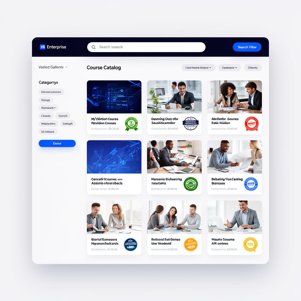 Course catalog with certifications and search